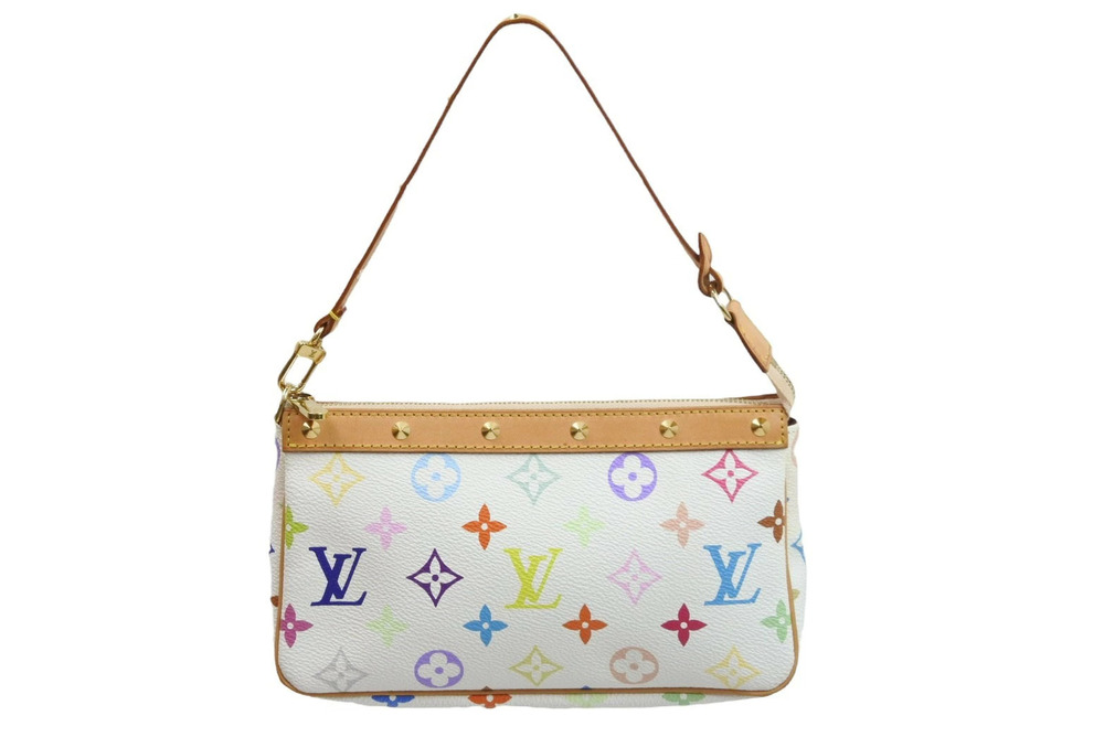 Louis Vuitton Multicolor Pochette Accessoires White Takashi Murakami
